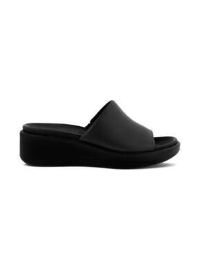 ECCO Black Slide Wedge Sandal